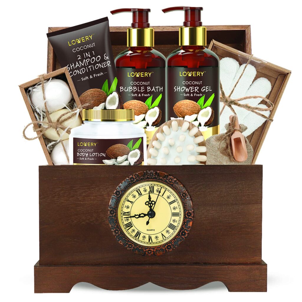 Valentines Gift - Vintage Style Wooden Clock Box Bath Set!